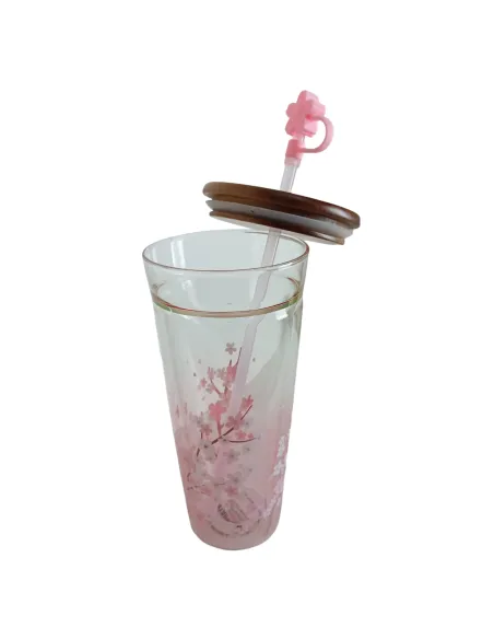 Vasos de Cristal con Tapa Ajustada Osito en la Bombilla