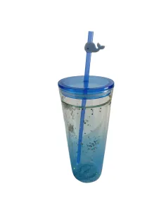Vasos de Cristal con Tapa Ajustada Ballena en la Bombilla