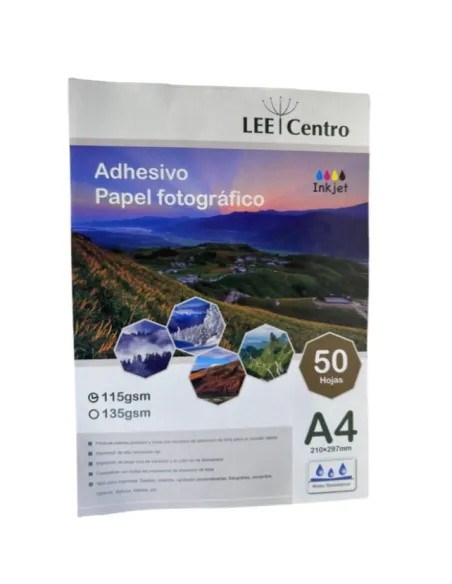 Papel Adhesivo Fotografico Antioxido Glossy A4/115g/50 Hjs