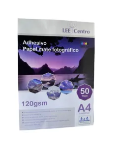 Papel Adhesivo Fotográfico Mate A4 Alta Calidad 50 Hojas 120grs