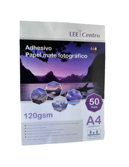 Papel Adhesivo Fotográfico A4 Alta Calidad 50 Hojas 120grs