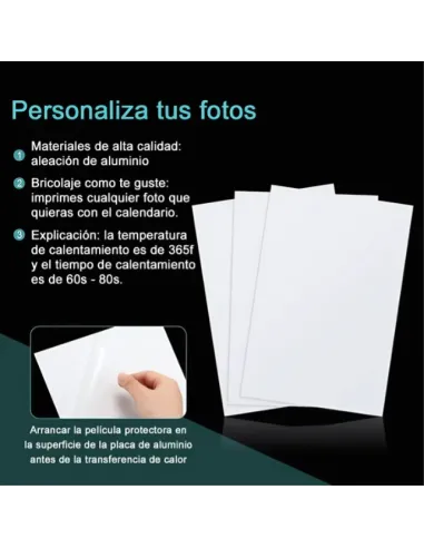 Placa De Aluminio A4 (20x30 Cm) Para Sublimar Perlado