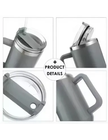 Vaso Termico Mug Tumbler Buffer 900ML Acero Inox Frio Calor - Blanco