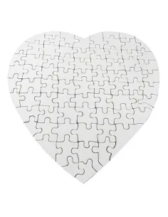 Pack de 5 Rompecabezas Blanco Sublimable Con Forma De Corazón 75Pz