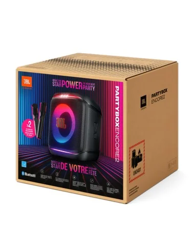 Parlante bluetooth JBL Partybox Encore 2 negro 2 micrófonos JBLPBENCORE22MICAM