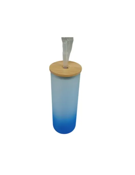 Vasos Empavonados Bambú Sublimable Azul 20 Oz