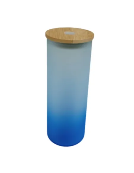 Vasos Empavonados Bambú Sublimable Azul 20 Oz