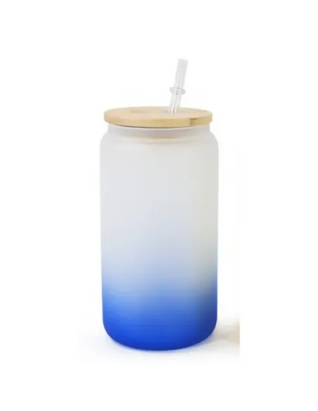 Vasos Glass Sublimación 16oz 500ml Tapa Bambú Y Caja
