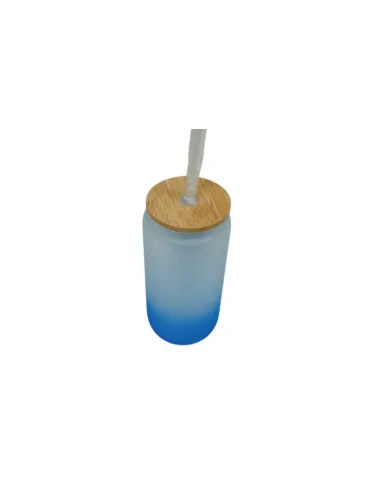 Vasos Glass Sublimación 16oz 500ml Tapa Bambú Y Caja
