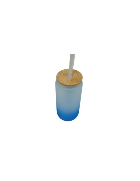 Vasos Glass Sublimación 16oz 500ml Tapa Bambú Y Caja