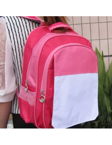 Mochila Escolar Sublimable 30x40 Rojo/Rosa