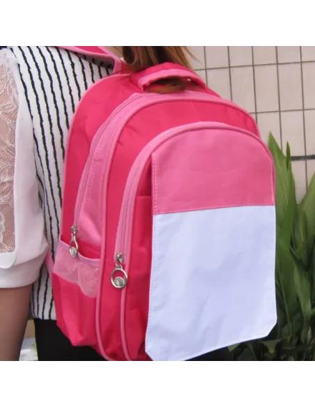 Mochila Escolar Sublimable 30x40 Rojo/Rosa