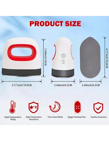 Plancha Estampadora Mini Portátil Transfer Sublimación Roja