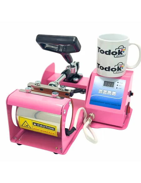 Maquina Estampadora Sublimadora Tazas 11oz Rosa