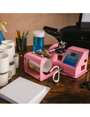 Maquina Estampadora Sublimadora Tazas 11oz Rosa