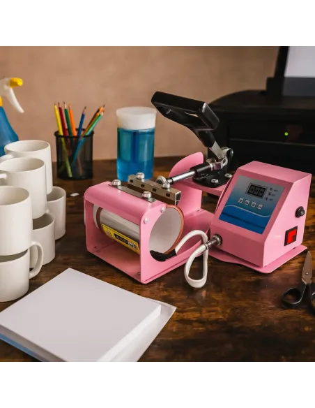 Maquina Estampadora Sublimadora Tazas 11oz Rosa