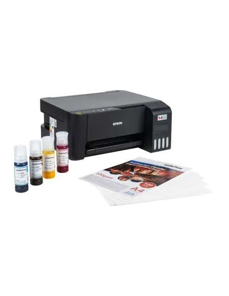 Kit de Estampadora 8 en 1 38x38 Deslizable + Impresora L1250 + Tinta + Papel de Sublimación