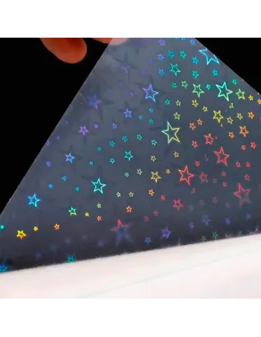 Papel Laminado Frio Hologstar A4 20 Hojas Efecto Estrella