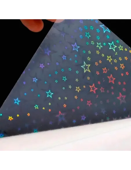 Papel Laminado Frio Hologstar A4 20 Hojas Efecto Estrella