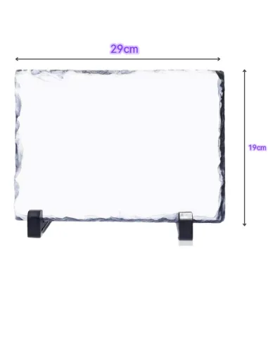 Roca Rectangular Sublimable 19x29cm con Cajita y Soportes