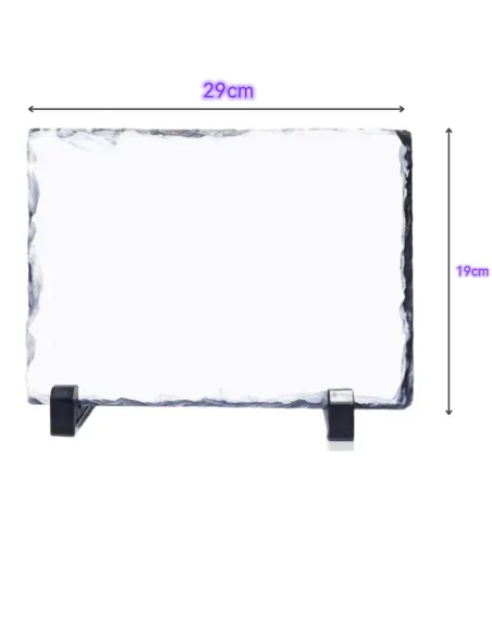 Roca Rectangular Sublimable 19x29cm con Cajita y Soportes