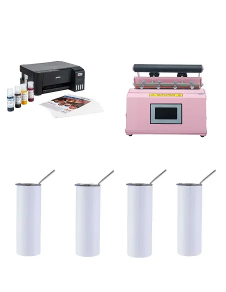 Kit de Estampadora Sublimadora de Tazas 30 oz + Impresora Epson L1250 + Termos