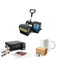 Kit de Estampadora 11oz + Impresora Epson L1250 + Tazas + Papel + Tintas