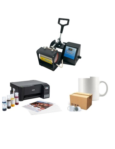 Kit de Estampadora 11oz + Impresora Epson L1250 + Tazas  + Papel + Tintas