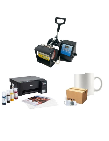 Kit de Estampadora 11oz + Impresora Epson L1250 + Tazas  + Papel + Tintas