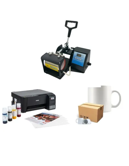 Kit de Estampadora 11oz + Impresora Epson L1250 + Tazas + Papel + Tintas