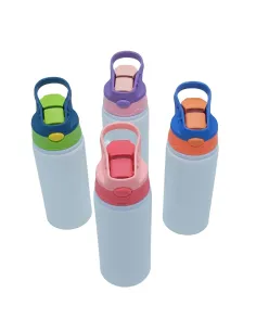 Botella Deportiva de 600ml Sublimación Tapa con Colores Combinados