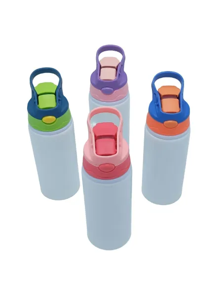 Botella Deportiva de 600ml Sublimación Tapa con Colores Combinados