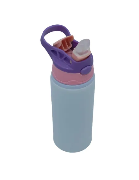Botella Deportiva de 600ml Sublimación Tapa con Colores Combinados
