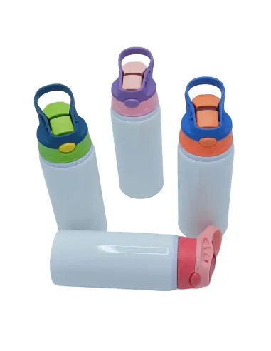 Botella Deportiva de 600ml Sublimación Tapa con Colores Combinados