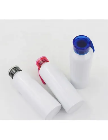 Pack 12 Botellas Sport Para Sublimación 750ml Tapa Color Negro