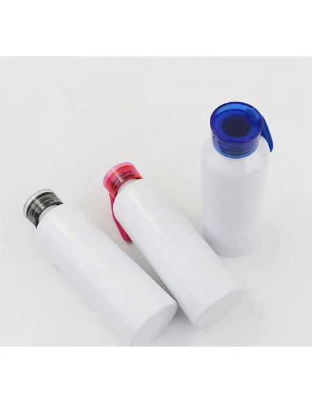 Pack 12 Botellas Sport Para Sublimación 750ml Tapa Color Negro