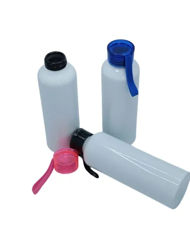 Pack 12 Botellas Sport Para Sublimación 750ml Tapa Color Negro
