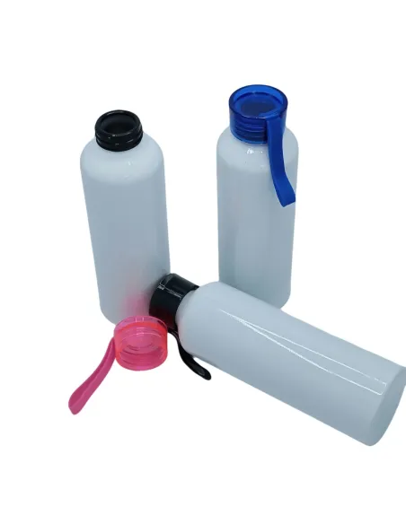 Pack 12 Botellas Sport Para Sublimación 750ml Tapa Color Negro
