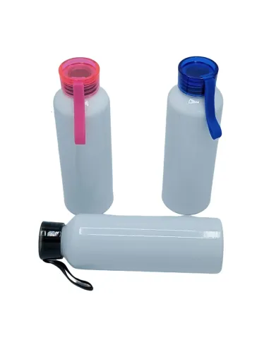 Pack 12 Botellas Sport Para Sublimación 750ml Tapa Color Negro