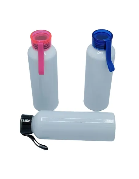 Pack 12 Botellas Sport Para Sublimación 750ml Tapa Color Negro