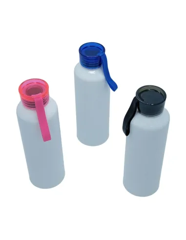 Pack 12 Botellas Sport Para Sublimación 750ml Tapa Color Negro
