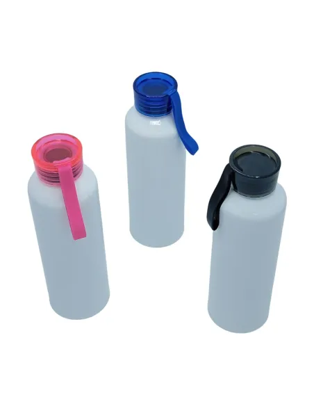 Pack 12 Botellas Sport Para Sublimación 750ml Tapa Color Negro