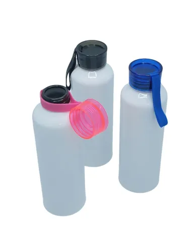 Pack 12 Botellas Sport Para Sublimación 750ml Tapa Color Negro