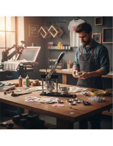 Maquina de Chapitas + Matriz de 56 mm Button Maker