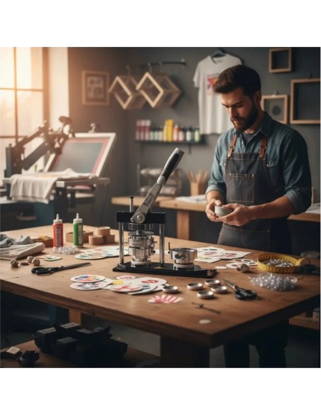 Maquina de Chapitas + Matriz de 56 mm Button Maker