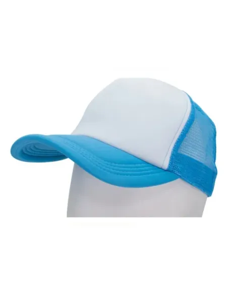 Pack de 10 Gorros Jokey con Malla para Sublimación Azul/Blanco