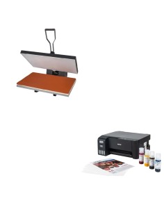 Combo Plancha Estampadora, Sublimadora, Transfer 40x60 + Kit Impresora Epson L3250 + Hojas + Tintas