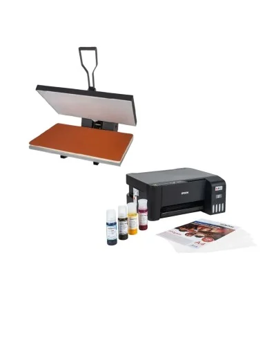 Combo Plancha Estampadora, Sublimadora, Transfer 40x60 + Kit Impresora Epson L3250 + Hojas + Tintas