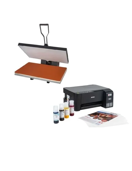 Combo Plancha Estampadora, Sublimadora, Transfer 40x60 + Kit Impresora Epson L3250 + Hojas + Tintas