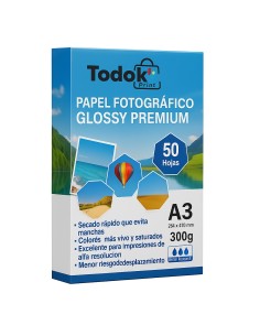 Papel Fotográfico Premiun Glossy A3 50 Hojas 300g